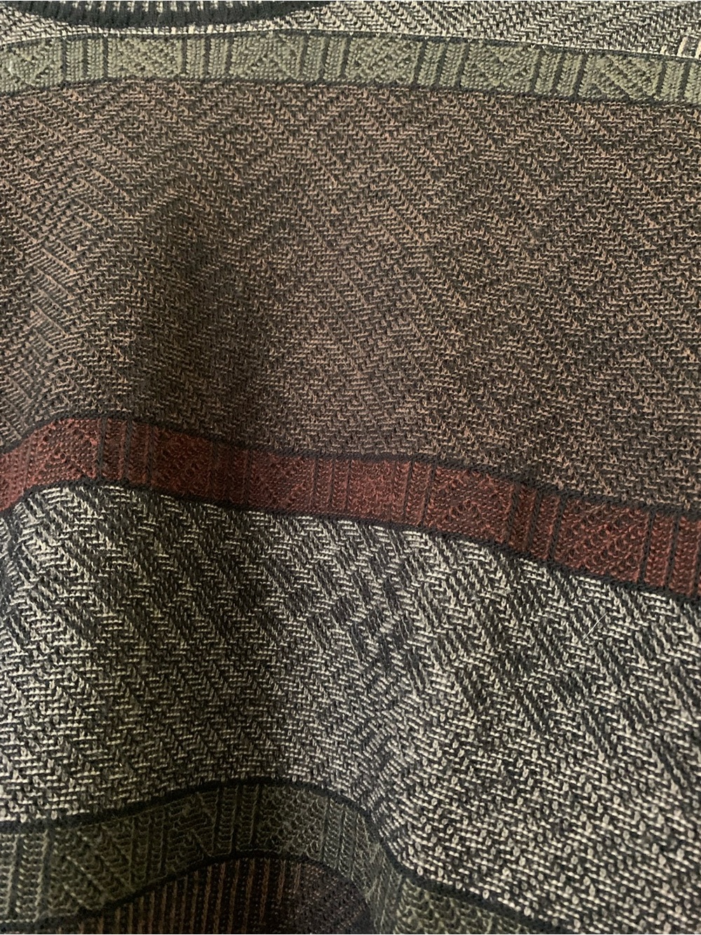 Florence Tricot Sweater Made in Italy Geometric Pattern Subtle Sharp WoolBlend - Picture 3 of 5